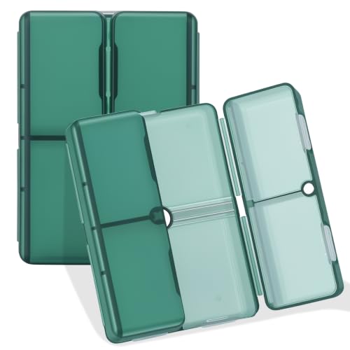 Image of FYY Travel Pill Organizer,7 Compartments Pill Box Medicine Case-Deep Green