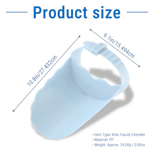 Image of Faucet Extender for Kitchen Sink and Bathtub, Universal PP Kids Hand Wash Faucet Extension Easy Install Toddler Bathroom Accessory (Blue)