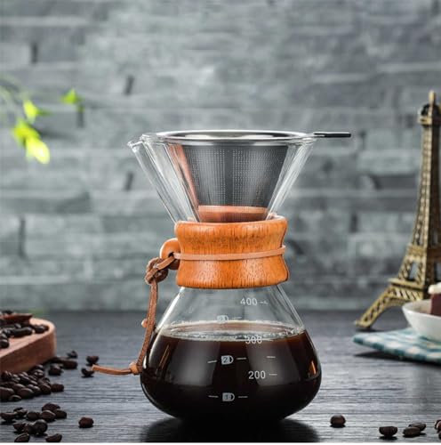 Cafetera de vidrio de borosilicato elaborada a mano de 400 ml 5