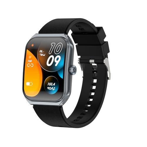 OBEST Reloj inteligente para hombre y mujer, con función de teléfono Bluetooth, pantalla táctil HD de 1,95 pulgadas, podómetro, pulsómetro, monitor de sueño, monitor de fitness, IP68, resistente al