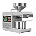 820W Electric Oil Press Machine, Full Stainless Steel Foldable Oil Extractor, Hot/Cold Press Oil Maker Machine with Intelligent Control & Display/Hopper/Filter for Peanut Soybean