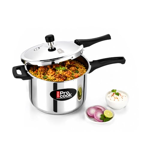 Image of Milton Pro Cook Induction & Gas Stove Friendly Stainless Steel Pressure Cooker Combo Set 2, 3, 5 Litre Capacity | Outer Lid | 3-Layer Sandwich Bottom Cookware Set | ISI Certified & 5 Year Warranty