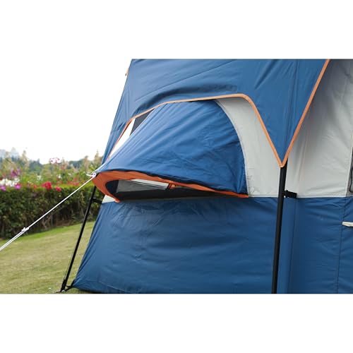KTT Extra Large Tent 12 Person,Family Cabin Tents,2 Bay-Windows,2 Rooms and 3 Doors 3 Windows with Mesh,Waterproof,Straight Wall,Double Layer,Big Tent for Outdoor,Picnic,Camping(Dark Blue) by KTT - Used condition - Image 9