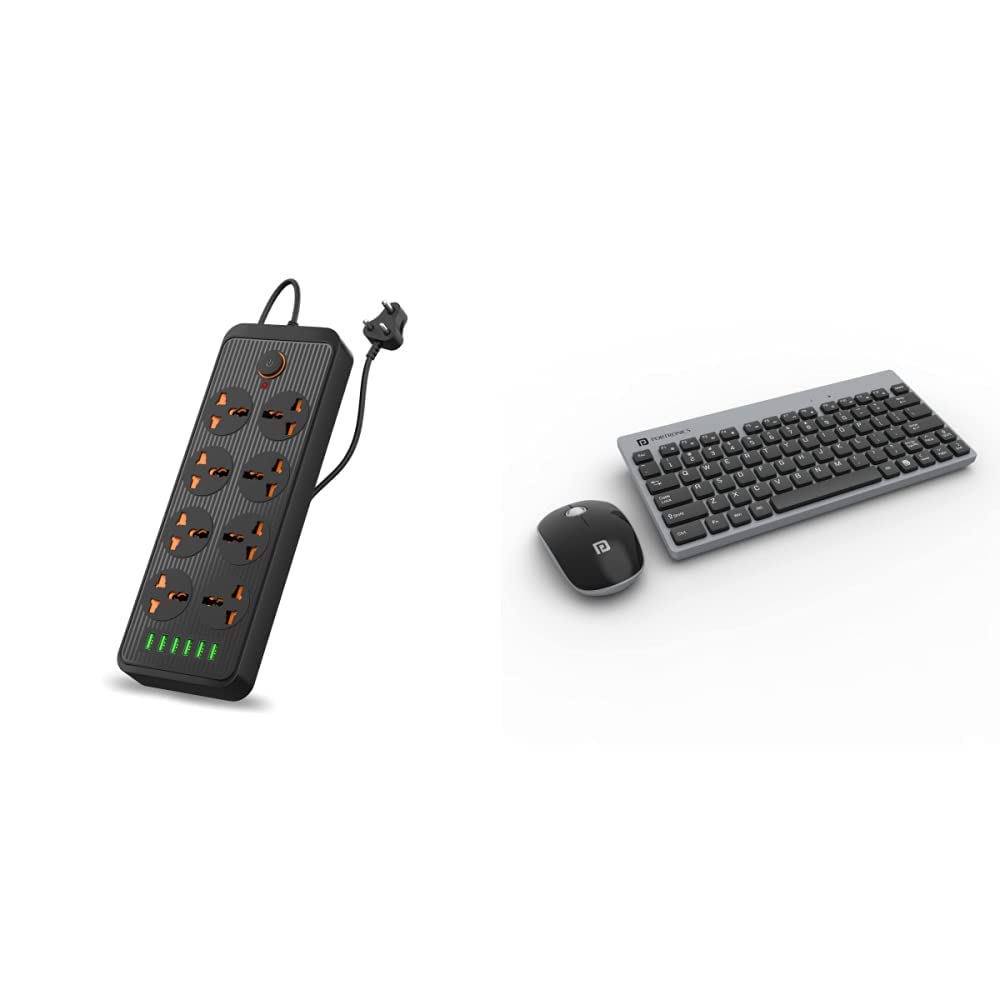 Portronics Power Plate 7 with 6 USB Port + 8 Power Sockets Smart Electric Universal Extension Board