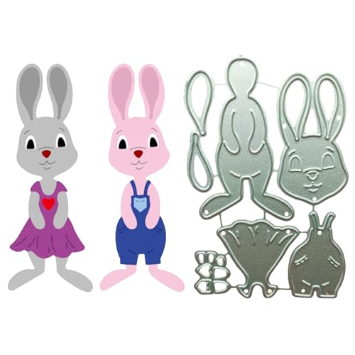 Recitem Stanzschablonen Ostern, Hasen Prägeschablonen, Schablonen Ostern Stanzformen für Papiergestaltung, Kartengestaltung, DIY Geschenkboxen Handwerk Geschenk (1 Stück)