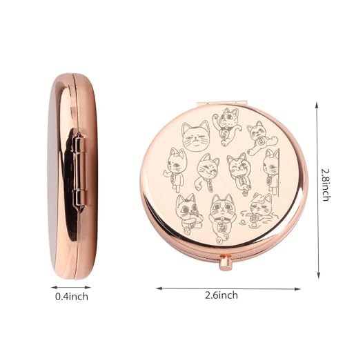 Espejo de Maquillaje Redondo con Diseño de Gato WUSUANED miniatura 2