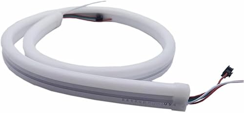 Miniatura 4 de Tira de luz LED neón flexible, tira de luz de neón blanca cálida de 16.4 pies, tira LED de neón impermeable flexible de 12 V, cuerda de luz LED de