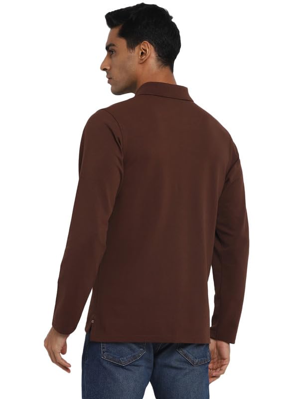 Image of AMERICAN CREW Men's Cotton-Poly Regular Full Sleeve Polo T-Shirt with Pocket