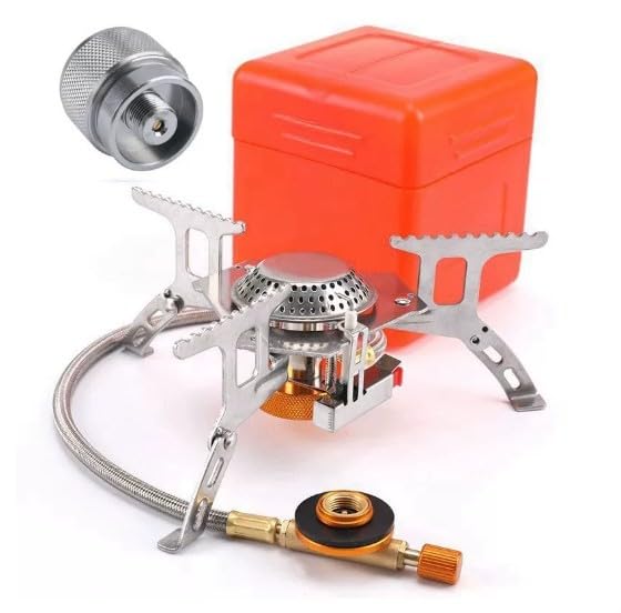 MonoSora Estufa de gas portátil de 3500 W con encendido piezoeléctrico y diseño resistente al viento para recipientes de butano propano EN417, color naranja