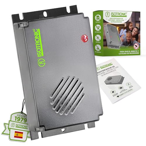 ISOTRONIC Repelente Ultrasónico de Plagas Ahuyentador de Ratas y Ratones Antiplagas