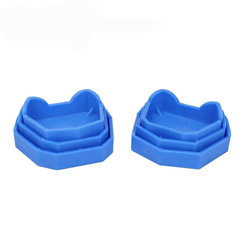 TEPTOARCH Lab Impression Silicone Tray Base Rubber Impression Tray Model Former Base 6PCS (Bule)