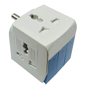 Hi-PLASST (1Pc) 3 Socket (5A-250V) Universal Travel Adapter 3 Pin Multi Plug with Individual Switch Safety Shutter Fuse and Indicator Power Plug Adapter Wall multiplug