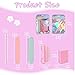 Disposable Manicure Kit Professional, 18 Set Press On Nail Tool Kit with Nail File, Nail Buffer, Nail Buffer Block, Nail Handle Brush, Wood Stick, Packaging Bag (Pink)