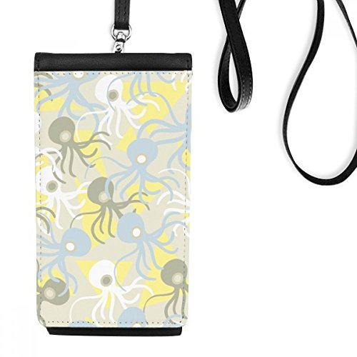 Cadeau telephone noir porte-monnaie suspendu avec motif animaux