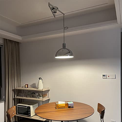 Suspension LED E27 chrome lustre réglable pour table à manger et bureau