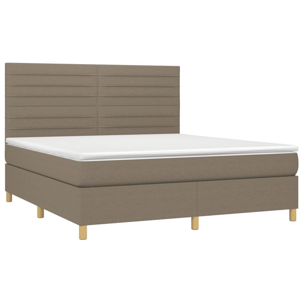 Z diodami LED z regulowanym zagłówkiem Łóżko kontynentalne Taupe 180x200 cm