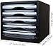 noxozoqm A4 Office Storage Box, Multi-Layer Storage Unit, Transparent Drawer File Cabinet(Color:Black)