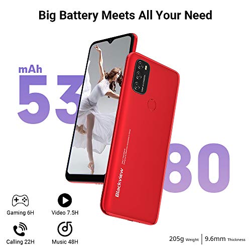 Blackview Unlocked Phones A70 3Gb+32Gb/Sd 128Gb Android Cell Phone,5380Mah Massive Battery,Octa Core Smartphone Unlocked,4G Dual Sim Face Unlock&Fingerprint Mobile Phone 6.5" Fhd+Large Screen #TOP3