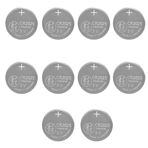 Paquete de 10 pilas de botón CR2025 de 3 V para reloj de coche, entrada sin llave, placa base de computadora remota, batería de larga duración, baja tasa de descarga, buena vida útil