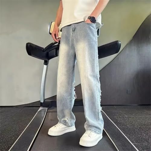 Men's American Style Ripped Loose Jeans Beggar Pants4