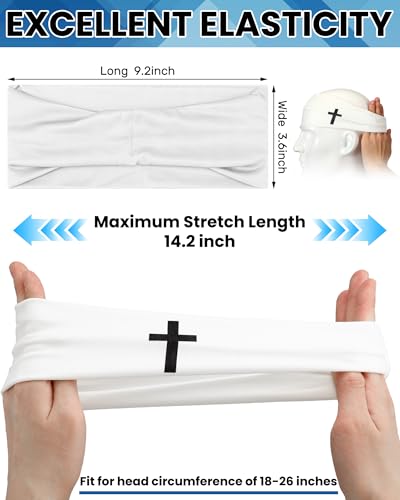 Image of Shihanee 6 Pcs Christian Headbands for Men Jesus Athletic Sweatbands Moisture Wicking Football Baseball Sports Hair Bands