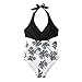 Costumi da bagno monopezzo Grembiuli da donna Halter Costumi da bagno Sexy High Cut Costumi da bagno anteriore Cross Monokini Costumi da bagno Retro Un Pezzo Costumi da bagno Calendario, Nero , 46