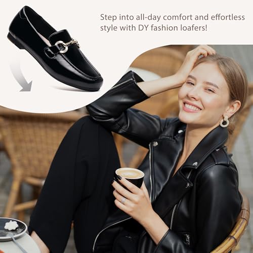 Image of DeYashopin Womens Loafers Shoes Fashion Low Heel Slip on Shoes Comfortable Driving Flats
