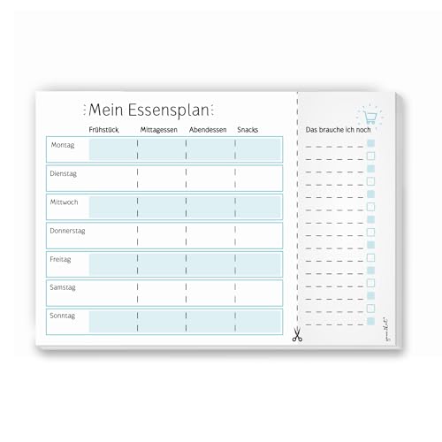 Notiz-Block Mein Essensplaner I dv_257 I DIN A4 I 50 Blatt I Essens-Organizer mit Einkaufs-Liste Vordruck Block für Familien zum Abreißen