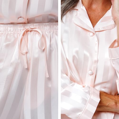 Image of Fishers Finery Women's 100% Mulberry Silk Long Pajama Set with Gift Box
