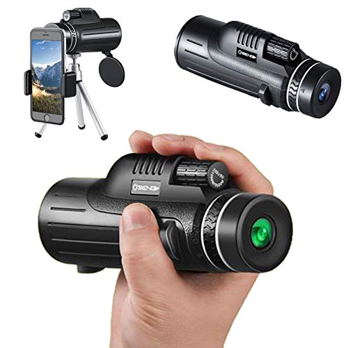 CFMZ Monocular Vision Nocturne 100x, Ultra Puissant éTanche à Haute DéFinition Monoculaires Professionnel Grand Angle BAK4 Star Scope avec TréPied Et Support Smartphone Cover
