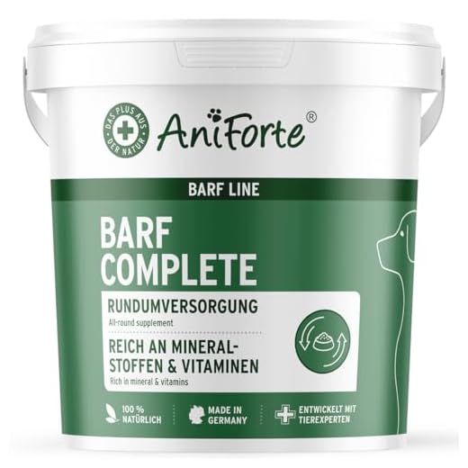 AniForte Barf Complete pulver för hundar 1 kg - 100% naturlig allroundförsörjning - Naturlig Barf för hundar, högkvalitativt Barf-tillskott, rik på mineraler och vitaminer för hundar