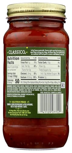 Image of Classico Pasta Sauce, Fire Roasted Tomato & Garlic, 24 oz Jar