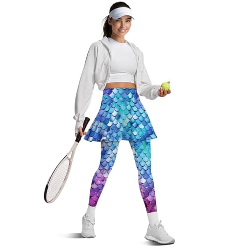 Women's Athletic Skirt with Leggings High Waisted Skort with Leggings Modest Leggings Attached Skirts Tennis Pants4