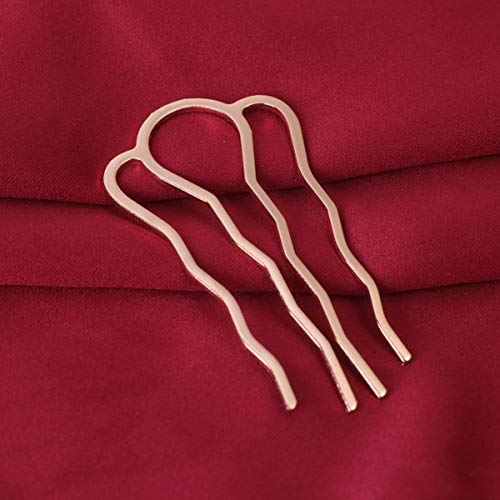 Peines metálicos de 4 dientes Lurrose vintage 6 pcs miniatura 4