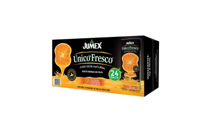 Catálogo para Comprar On-line Juego de naranja - los preferidos. 40 Jugo de Naranja sin Pulpa Jumx Único Fresco 24 pzas de 200 ml