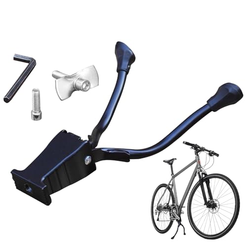 Soporte de bicicleta de montaje central, soporte de doble pierna de alta resistencia, soporte estable, accesorios para ciclismo de montaña, viajes, estacionamiento al aire libre, deportes y equitación