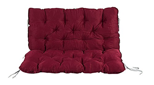 Meerweh La Mer Mal Coussin avec Dossier pour Banc env. 100u00a0x 98u00a0x 10u00a0cm, Rouge, 20056
