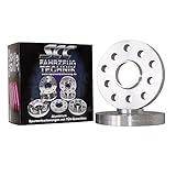 1 Satz = 1 Achse = 2 Stück C&S SCC Distanzscheibe ALU 15mm für Volkswagen Caddy, Caddy Life, Caddy Alltrack, 14D (Spurverbreiterung System 2) (Lk 100/4+108/4 NLB 57,1) (30mm pro Achse)