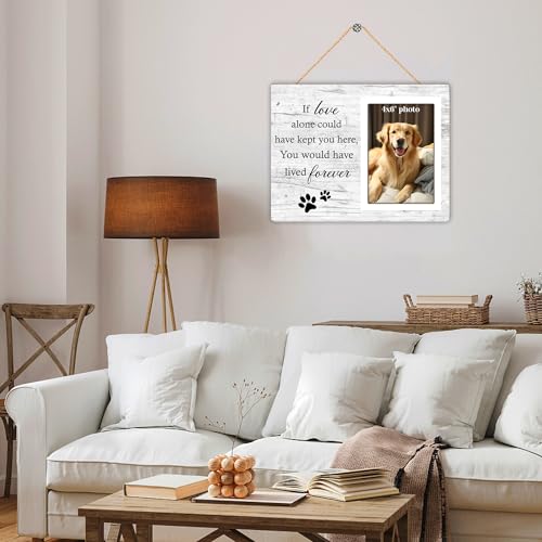 Itsoly Dog Memorial Picture Frame, Pet Sentiment Memorial Gifts for Loss of Dog, Pet Picture Frames Memorial, If Love Could Have Kept You Here You Would Have Lived Foreve, 4x6 Photo12P92 - Thumbnail 5