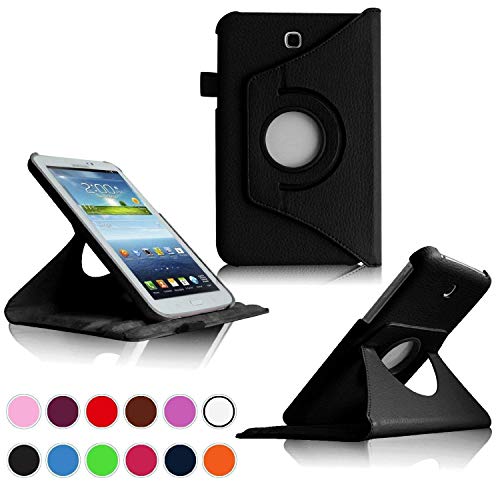 Kingsource (TM Samsung Galaxy Tab 3 7.0 Case-360 Rotating Leather Stand Case Cover for Galaxy Tab 3 7.0 SM-T210R and SM-T217S 7-Inch P3200 Tablet Color Black