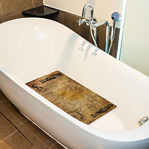 Tapis de douche antidérapant lavable en machine avec trous de drainage pour baignoire