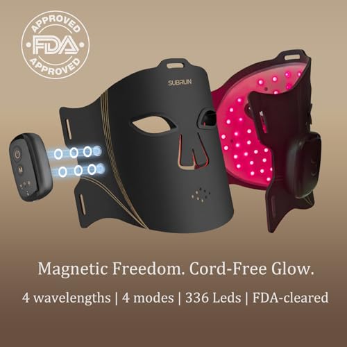 Red Light Therapy for Face, FDA-Cleared Red Light Therapy Mask, 336 LEDs Full Face Coverage & 4 Modes, Rechargeable Cordless At-Home Facial Skincare Device, Birthday Gifts for Women Mom Wife - Image 3