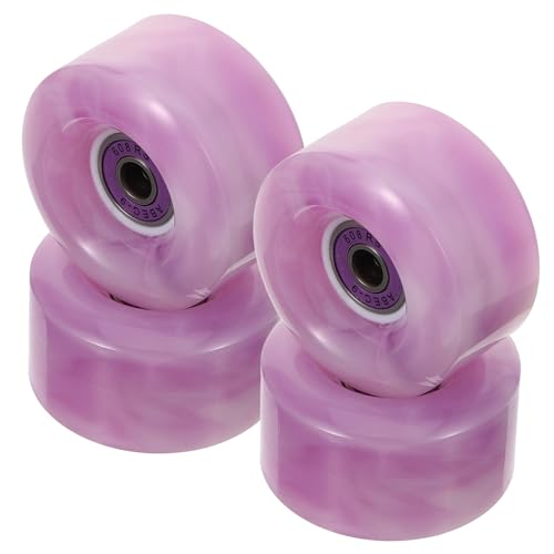 BESPORTBLE 4Pcs Durable Skating Wheels Replacement for Roller Skates High Elasticity Wear Resistant for Tile Surfaces Includes Bearings for Smooth Rolling
