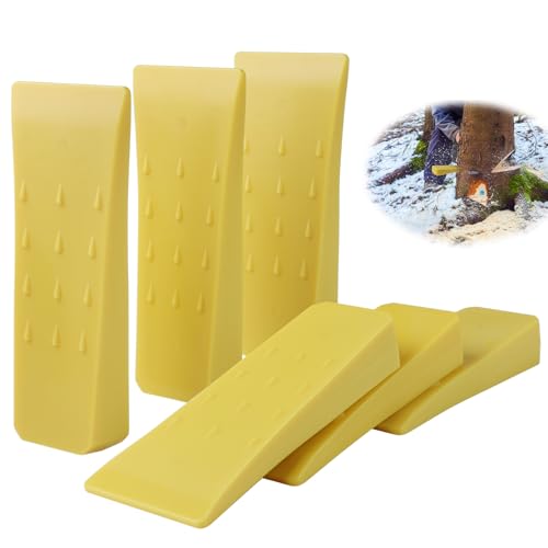 Coin abattage tronçonneuse SWAWIS en plastique ABS jaune de 15cm pour bûcherons | Lot de 6 pièces