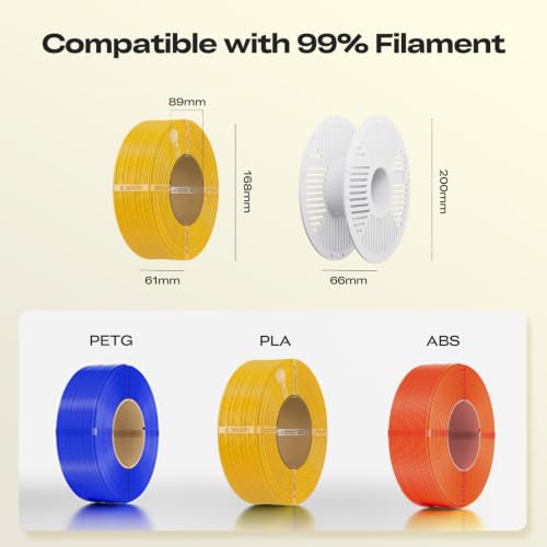 Image of Creality PLA Filament with Reusable Spool 1KG, 1.75mm PLA 3D Printing Filament 2.2lbs High Dimensional Accuracy, Easy Installation Detachable Spool, Fits for Most 3D Printers, Light Blue Green