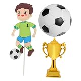 DECORNIJIA Decoración De Pastel De Fútbol Adornos Para Tartas De Fútbol Para Cumpleaños Adornos Para Tartas Forma De Balón De Artículos Para Fiestas De Cumpleaños De
