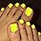 Outyua Solid Square Fake Toenails matte Press on Toe Nails Short Acrylic False Toes Nails Artificial Beach Full Cover Toenail for Women and Girls 24Pcs (Yellow)