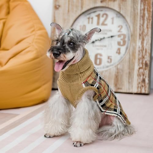 PUPTECK Dog Sweaters for Large Medium Small Dogs - Fall Classic Plaid Style Puppy Holiday Winter Coat Clothes Warm - Image 7
