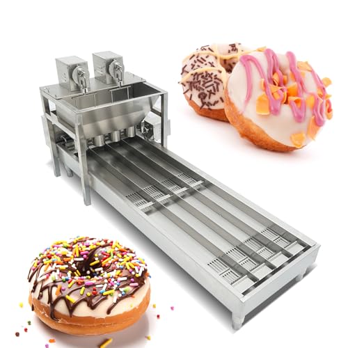 Kolice Commercial Heavy Duty Automatic 4 Rows Donuts Maker Machine/Doughnut Making Machine/Donut Maker- 500-1800 pcs/hour, 12 pcs of Molds, Timer and Temperature Control, Donut Dia. 2