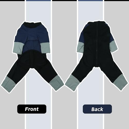 Hjumarayan Hunde Sommer Schutzkleidung – Leichter Hundebody mit Beinen, Schnell Trocknend, UV-Schutz, Atmungsaktiv, Schmutzschutz, Ideal für Outdoor & Spielplatz, Schwarz XL